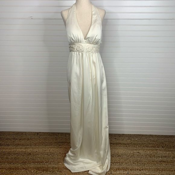 [max and cleo] White Satin Bridal Gown - Size 8 - Picture 1 of 6